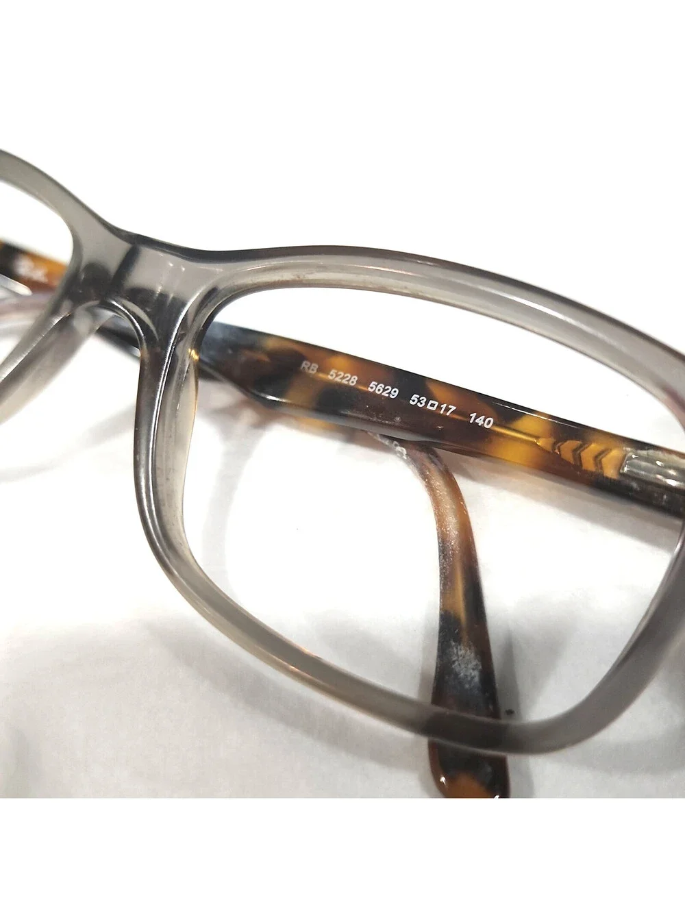 Ray Ban RB5228 5629 Gray Tortoise Oval Eyeglasses Frames 53/17 140 WA